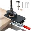 Telituny Kit Cerniera 35 mm, Dima per Foratura Legno, Guida con Morsetto Rapido | Dima in Alluminio per Fori Cerniere, con Fresa da 35 mm, Arresto di Profondità e Punta da 2 mm per Porte e Mobili