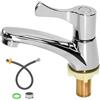 Huucozn Rubinetto Acqua Fredda Rubinetto Lavello Cucina G1/2 Monocomando Lavabo per Fredda Singolo Rubinetto Bagno Lavabo con Tubo Flessibile e Filtri per Bagno, Toilette, Cucina (Argento)