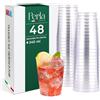 Perla Italia Perla - 48 Bicchieri in Plastica Rigida Riutilizzabile - Set Bicchieri 240ml Trasparente - Resistenti e Riciclabili - Bicchiere per Acqua, Vino, Drink - Made in Italy