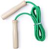 FOXCUP Corda per saltare in colori divertenti, corda regolabile da 260 cm con manico in legno verniciato, Skipping Rope Kids, regolabile Cotton Jumping Rope con manico in legno per ragazzi e ragazze. (Verde)