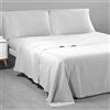 Riad Arredo Completo Letto Tinta Unita 100% Cotone Italiano Morbido Mano Percalle - Set Lenzuola Delicate Artigianale Made in Italy (Bianco, Matrimoniale Maxi)
