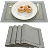 Aoztio Tovagliette Americane Lavabili Set di 4, 30x45 cm, Grigio