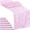 XFSRG Runner Da Tavolo Chiffon Decorativo Con Paillettes 60x300cm Scintillante Tovaglia Da Esterno Elegante Per Feste E Matrimoni (Rosa)