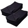 IC-collection Friseurhandtuch Telo asciugamano professionale da parrucchiere, confezione da 12 pezzi, nero, non stinge, 100% cotone 2, spugna a filo ritorto, 40 x 90 cm