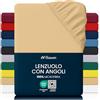 Flowen Lenzuola con Angoli 120x190 cm Beige in Microfibra di Poliestere per Letto a Una Piazza e Mezza con Materasso fino a 30cm Tessuto Anti-Acaro e Ipoallergenico Lavabile in Lavatrice