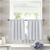 Treer Set di 2 Tende Corte Moderne per Piccole Finestre, Tendine Cucina Oscuranti Tinta Unita Tenda a Vetro Interni, Adatte per Sottolavello, Bagno e Bistrò (Bianco,106x91cm)