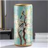 LFIEVO Portaombrelli in Ceramica con Motivi Decorativi Porta Ombrelli Multifunzionale da Terra per Il Soggiorno Vaso in Ceramica Vintage Adatto per La Casa L'Ufficio E L'ingresso(Green-1)