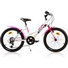 Dino Bikes Bicicletta bambina 20 pollici bianca e rosa
