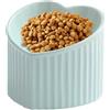 Generico Ciotola di gatto accresciuta in ceramica - bowll a forma di cuore | Piatti di alimentazione per animali domestici inclinati, ciotole per gatti in ceramica, ciotola per acqua di gatto poco profonda, pi