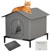 Generic Cuccia per gatti da esterno, resistente alle intemperie, grotta isolata, cuccia riscaldata per animali domestici, dimensioni 40 x 30 x 30 cm, con tappetino morbido e alette per porte, ideale per