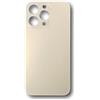 Smartex® Vetro copribatteria per scocca Posteriore Big Hole Compatibile con iPhone 13 PRO | Senza Logo (Oro)