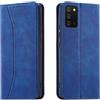 OKZone Cover per Samsung Galaxy A03S, Custodia Flip Pelle Portafoglio Magnetica Libro [Slot Schede], Silicone TPU Bumper Wallet Supporto Cover, Antiurto [Kickstand] (Blu)