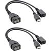 Ksywydu 2 Pezzi Adattatore Micro USB OTG 2 in 1, Presa USB a presa micro Connettore USB, per Fire Stick, Samsung Galaxy, Amazon Fire TV, Nexus 4/7, Kindle Fire TV, Compatibile con Tastiera Altri Dispositivi