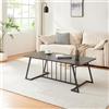 [en.casa] Tavolino Centrale da Salotto con Piano in MDF e Struttura in Acciaio Tavolo Basso da Design Tavolino da caffè 120x60x46 cm Effetto Marmo Nero