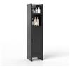 COSTWAY Mobiletto Bagno, Credenza da Terra in Legno per Angoli con Porta e Ripiani Regolabili, Credenza Stretta Salvaspazia per Porta Carta Igienica, Ideale per Bagno e Cucina (Nero)