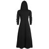 Generic Felpa con cappuccio gotica nera da uomo, cappotto lungo a mantello gotico, cardigan con cappuccio, giacca autunno inverno a maniche lunghe, tinta unita, felpa con cappuccio ampia con tasca, giacca