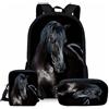 Lengender Zaino per ragazzi, borsa scuola primaria zaino cavallo con borsa pasto astuccio per matite set borse scolastiche per bambini, b, 46*30*18cm