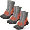 Kaiera - Calze da Trekking in Lana Merino - Made in Italy, 3 paia (tg 40-43) Grigio Arancione, Compressione Pro, Traspiranti, Termoregolanti e Ultra Confortevoli per Outdoor in Tutte le Stagioni