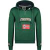 Geographical Norway - Felpa con cappuccio da uomo a maniche lunghe modello GYMCLASS, verde scuro, M