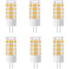 Jiotouhu Confezione da 6 lampadine a LED G4 da 5 W equivalenti a 50 W, 51 LED, 500 lumen, angolo del fascio di luce 360 gradi, AC/DC 12 V, non dimmerabili, 3000 K bianco caldo