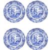 Spode Piatti da pranzo italiani blu - Set di 4 (piatti da pranzo blu, bianchi, 9 pollici)