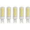HUAMu Lampadina LED G9, luce bianca fredda, 10 W, 3000 K, 95 LED, 1000 lumen, AC220 - 240 V, tradizionale lampadina alogena da 100 W, equivalente a 360°, non dimmerabile, 5 pezzi