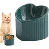 Generico Ciotole per alimenti per animali domestici per gatti - ciotola di cibo per gatti in ceramica | Piatti di alimentazione per animali domestici inclinati, ceramica di gatto, a forma di cuore ciotola per