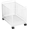 SZLIFE Carrello con Ruote, libreria Mobile, Cestino in Ferro, Carrello portaoggetti Mobile su Ruote per Artigianato, Ufficio, Bevande, Snack, Bianco