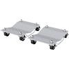 DURHAND Set di 2 Carrelli Sposta Auto in Metallo Antiscivolo con Ruote Girevoli e Bloccabili, Argento | Aosom Italy
