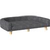 PawHut Divano rialzato per cani grandi con cuscino lavabile e gambe in pino, Portata 40 kg, 98 x 67 x 25 cm, Grigio scuro | Aosom Italy