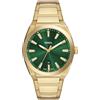 Fossil Orologio Everett da uomo, Movimento al quarzo con data a tre lancette e cinturino in pelle o acciaio inossidabile, 42 mm, Verde freddo