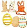 Decora 0255060 Set 2 Tagliapasta Coniglio e Uovo Decorato, Plastica