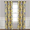 Lush Decor, Coppia di pannelli per tenda oscurante per finestra, con occhielli isolati, motivo uccelli e fiori, colore giallo e blu, 241,3 x 96,5 cm