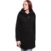Marikoo B819 - Cappotto da donna, invernale, trench, parka, giacca lunga per la mezza stagione, Nero , M
