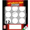 MARKIN Etichetta adesiva bianca tonda Ø34mm (10fogli x 12etichette) Markin 10009