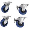 ROADINGER set di ruote piroettanti 100mm blu 2x RD-100 2x RD-100B con freno (20