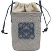 Loewe Pre-Owned - Borsa a secchiello Iraka Palm Square Pocket con motivo Anagram 2023 - Donna - paglia/pelle di vitello - Taglia unica - Blu