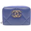 CHANEL Pre-Owned - Portamonete Chanel 19 in pelle di agnello trapuntata 2021-2025 - Donna - pelle di agnello - Taglia unica - Blu