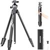 NEEWER LITETRIP LT07 61 Treppiede da Viaggio in Alluminio per Fotocamera con Testa Sfera a Basso Profilo, Piastra QR Arca Compatibile con Peak Design Tripod Plate V3, Doppio Asse Centrale, Max 10kg