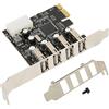 Annadue Scheda di Espansione PCIE a USB 2.0, Controller Hub USB 2.0 Interno PCI Express a 4 Porte, Scheda Adattatore Extender PCI Express per Desktop per 10/8/7, Linux, OS X