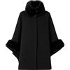 TWINSET Poncho corto con inserti in pelliccia ecologica