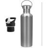 lompyeu Borraccia 1 Litro, Borraccia Acciaio Inox con 2 Tappi, Bottiglia Acqua non Isolata, Senza BPA & Prova di Perdite，per bevande calde e fredde, per Palestra, Sport, Bici