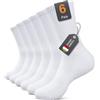 Alaplus Calzini Lunghi Uomo Donna 6 Paia, Calze lavoro in Cotone Traspiranti Antiscivolo, Calzini Sportive Uomo Estive Ideali per Running Trekking (IT, Numero, 35, 38, Regular, Regular, Bianco)
