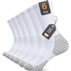 Alaplus Calzini Lunghi Uomo Donna 6 Paia, Calze lavoro in Cotone Traspiranti Antiscivolo, Calzini Sportive Uomo Estive Ideali per Running Trekking (IT, Numero, 47, 50, Regular, Regular, CL01-Bianco)