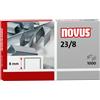 NOVUS 23/8 Super Box di 1000 graffette 23/8 Galvanizzati per le altezze spesse