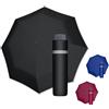 Doppler Ombrello Mini Light Up Reflex in nero I Ombrello con bordo riflettente I Ombrello tascabile portatile I Mini ombrello con borsa portaombrelli I Ombrello tascabile leggero da viaggio