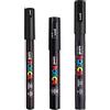 Posca - Set di 3 pennarelli per pittura ultra sottili - PC-1MR, PC-1M, PC-3M - Inchiostro nero