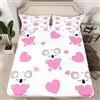 Loussiesd Set di biancheria da letto con koala, motivo animali selvatici, rosa, con lenzuolo con angoli, per ragazzi, ragazze, bambini, adolescenti, per letto matrimoniale