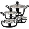 MAGEFESA 01BXPRACT07 - Set da cucina completo modello PRACTIKA 7 pezzi in acciaio inox