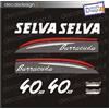 Adesivi motore marino fuoribordo Selva barracuda 40 cv gommone barca stickers